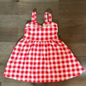Janie and Jack Girls Red and White Gingham Checkered Dress
